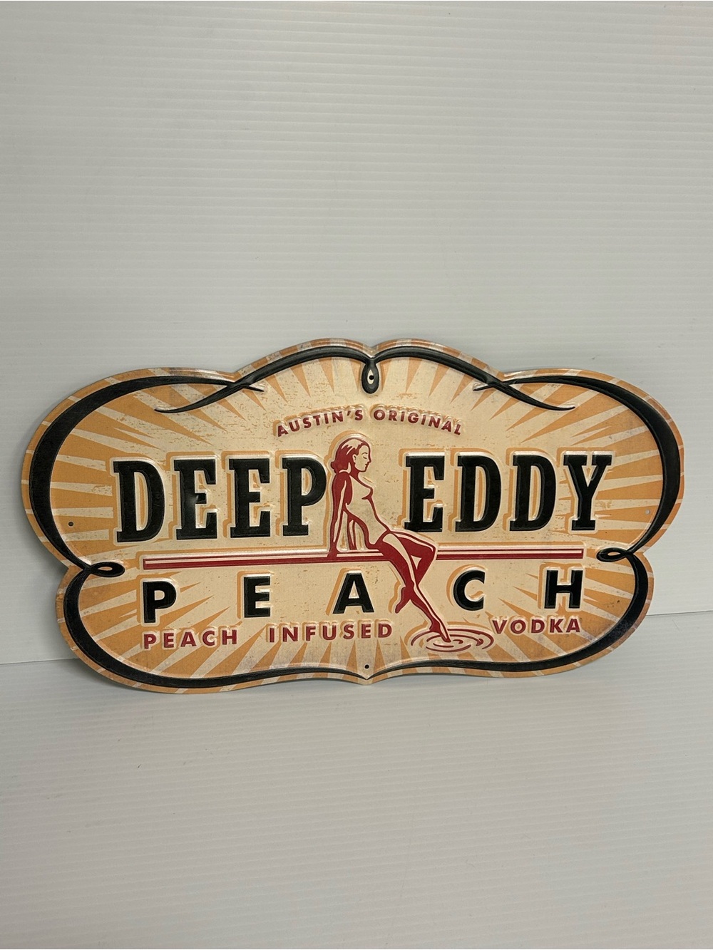 Deep Eddy Peach Vodka Metal Sign 18" Man Cave Bar